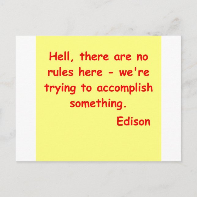 Thomas Edison quote Postcard (Front)