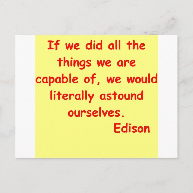 Thomas Edison quote Postcard (Front)