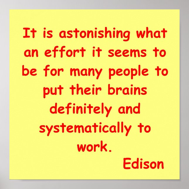 Thomas Edison quote Poster (Front)