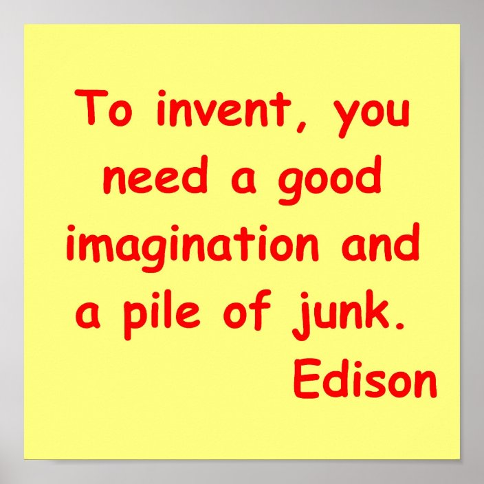 Thomas Edison quote Poster | Zazzle.com