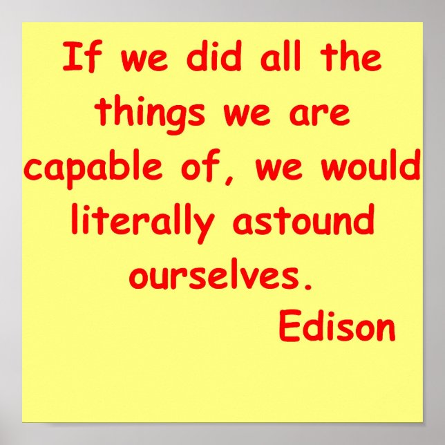 Thomas Edison quote Poster (Front)