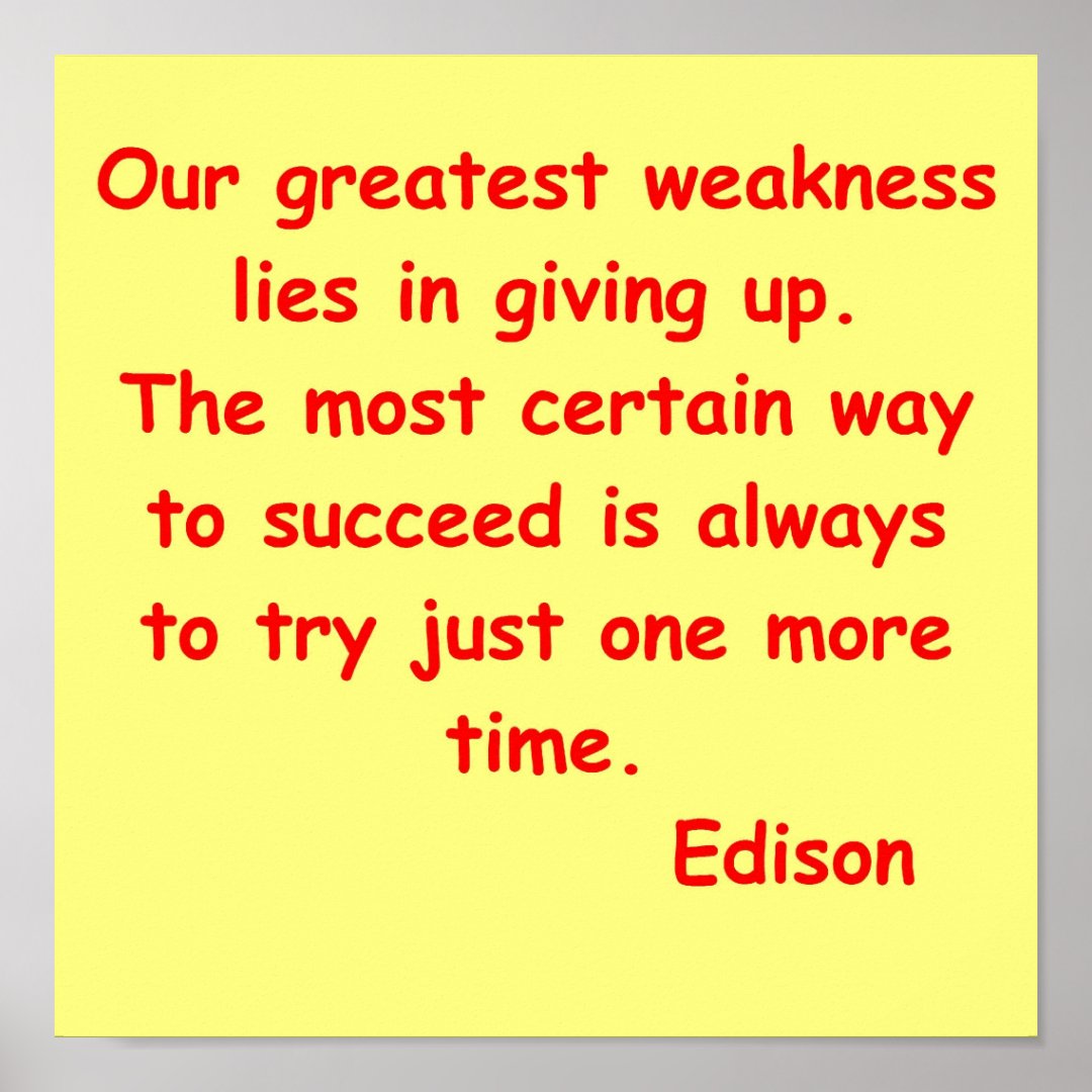 Thomas Edison quote Poster | Zazzle