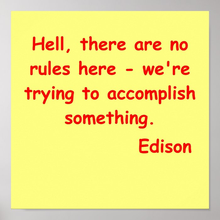 Thomas Edison quote Print