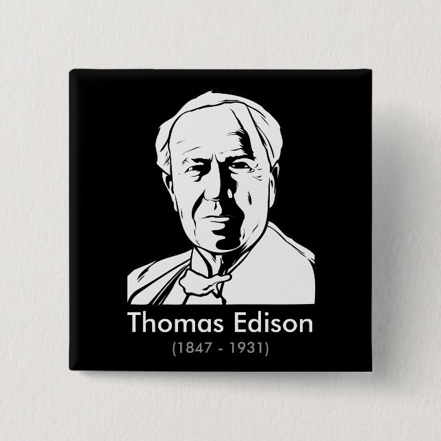Thomas Edison - real genius Button (Front)