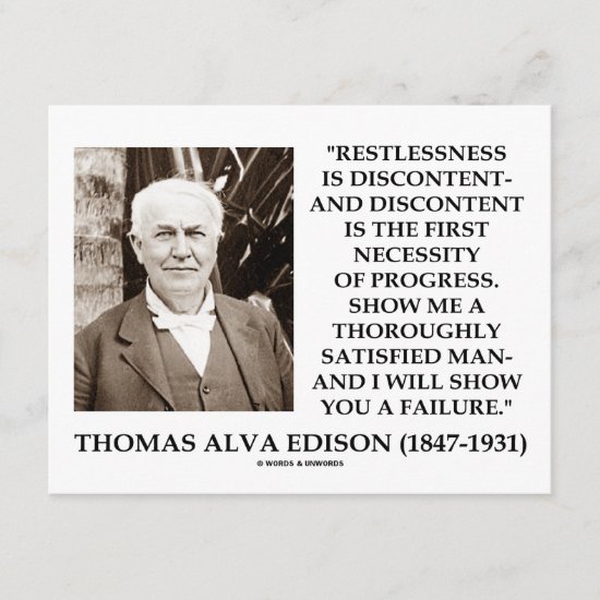 Thomas Edison Restlessness Discontent Progress