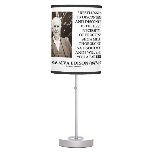 Thomas Edison Restlessness Discontent Progress Table Lamp (Front)