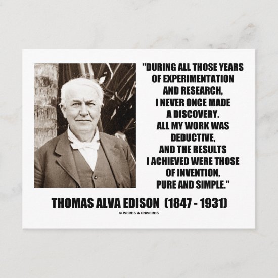 Thomas Edison Results Invention Pure Simple Quote