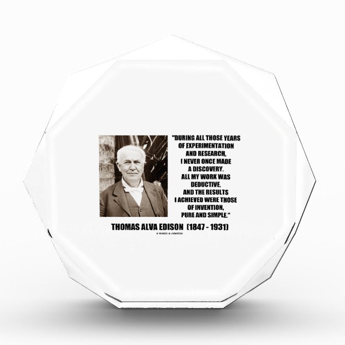 Thomas Edison Results Invention Pure Simple Quote Awards