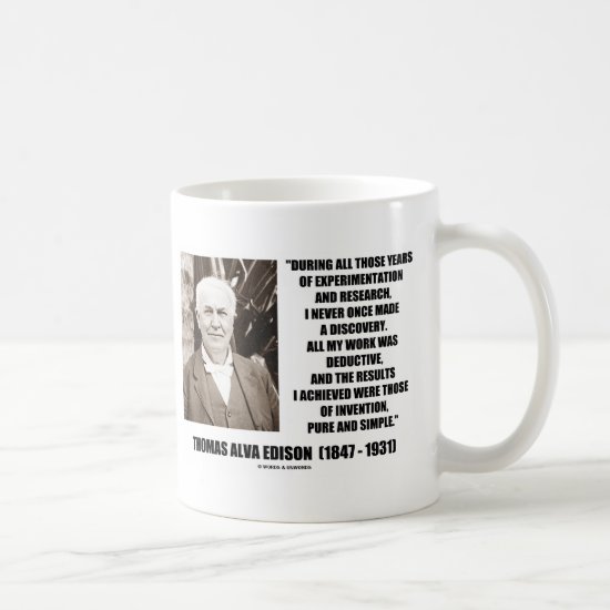 Thomas Edison Results Invention Pure Simple Quote Coffee Mug