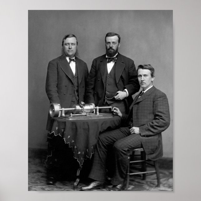 Thomas Edison With His Phonograph Poster (Front)