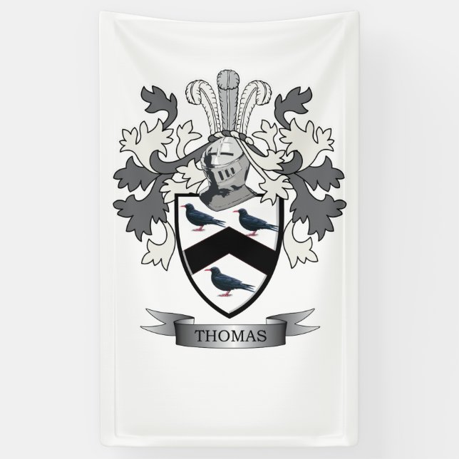 Thomas Family Crest Banner (Vertical)