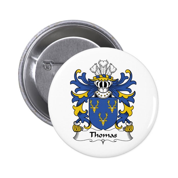 Thomas Family Crest Pinback Buttons