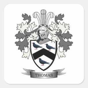Thomas Family Crest Square Sticker