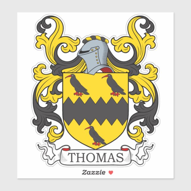 Thomas Family Crest Sticker (Sheet)
