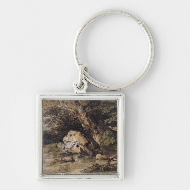 Thomas Gainsborough | A Hilly Landscape with Figur Keychain (Front)