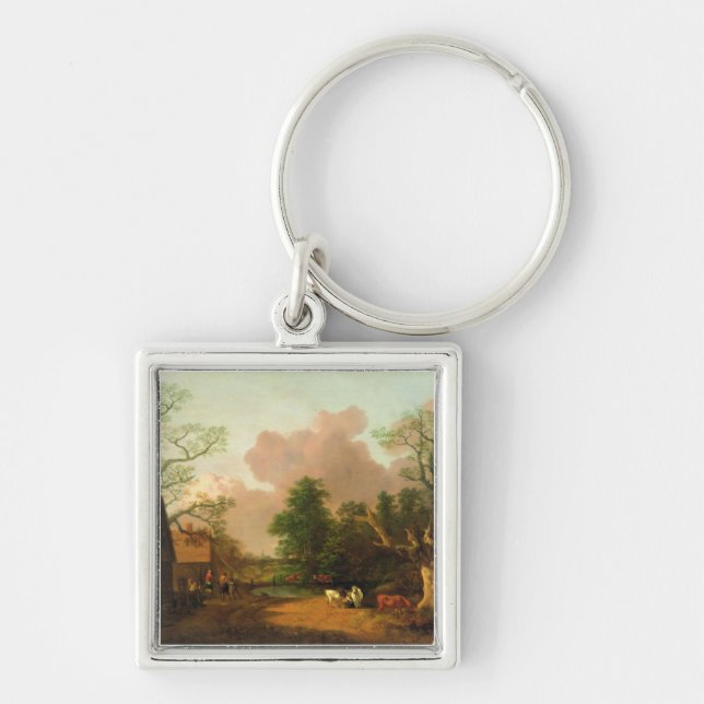 Thomas Gainsborough | A Landscape with Figures, Fa Keychain (Front)