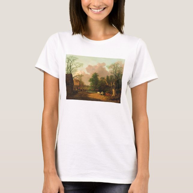 Thomas Gainsborough | A Landscape with Figures, Fa T-Shirt (Front)