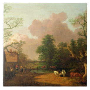 Thomas Gainsborough   A Landscape with Figures, Fa Tile