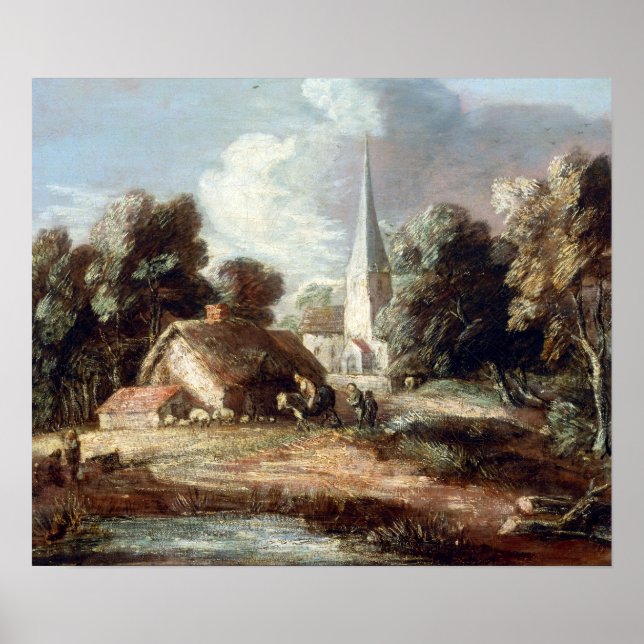 Thomas Gainsborough Landscape with Cottage Poster (Front)
