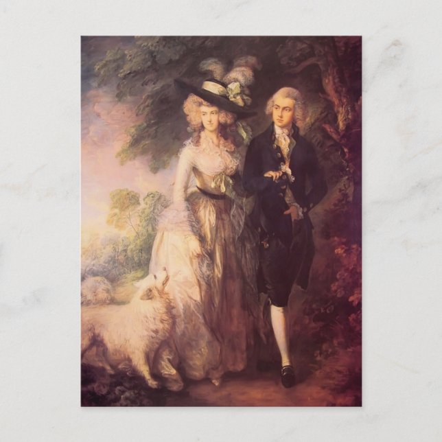 Thomas Gainsborough- Mr. and Mrs. William Hallett Postcard (Front)