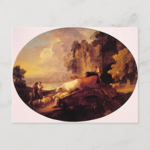 Thomas Gainsborough- River Landscape,Rustic Lovers Postcard