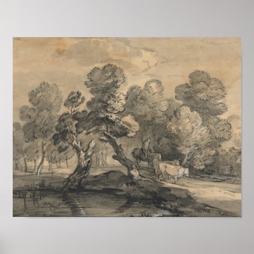 Thomas Gainsborough _ Wooded Landscape Poster