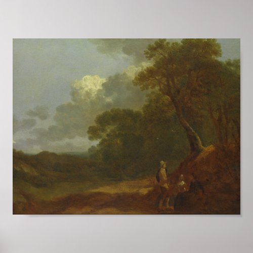 Thomas Gainsborough _ Wooded Landscape with a Man Poster