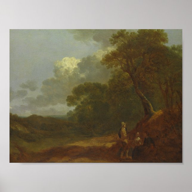 Thomas Gainsborough - Wooded Landscape with a Man Poster (Front)