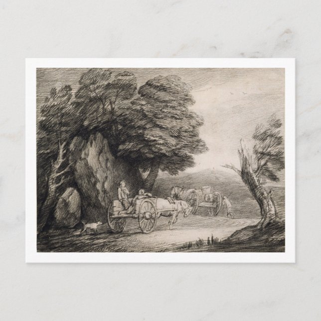 Thomas Gainsborough | Wooded Landscape with Carts  Postcard (Front)