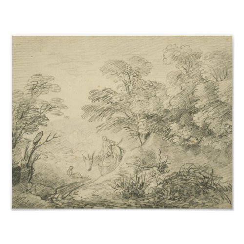 Thomas Gainsborough _ Wooded Landscape with Donkey Photo Print