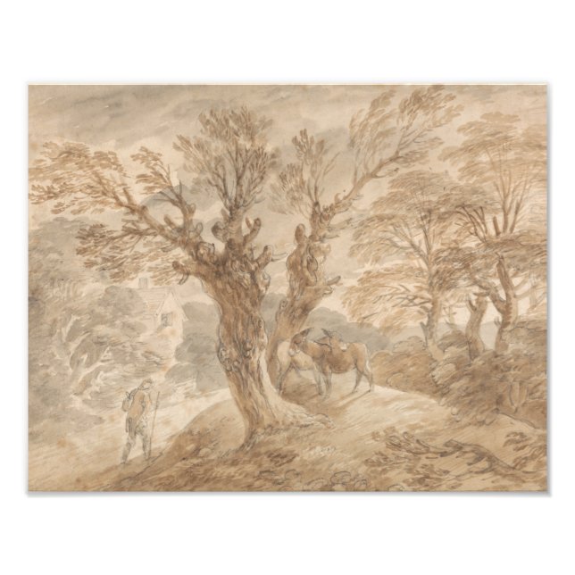 Thomas Gainsborough -Wooded Landscape with Peasant Photo Print (Front)