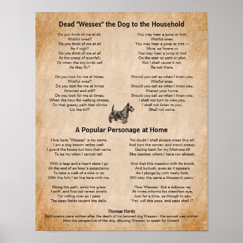 Thomas Hardy Poems of His Beloved Dog Poster