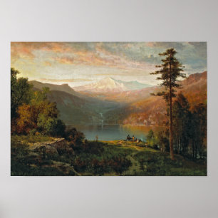 Thomas Hill - Indian by a Lake in a Majestic Poster