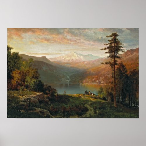 Thomas Hill _ Indian by a Lake in a Majestic Poster