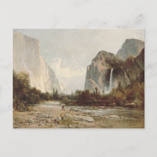 Thomas Hill - Yosemite, Bridal Veil Falls Postcard (Front)