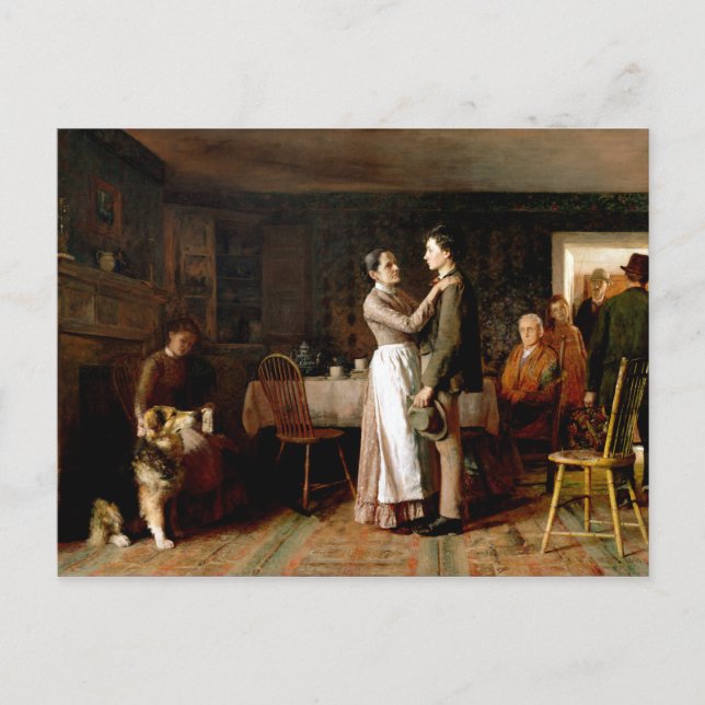 Thomas Hovenden Breaking Home Ties Postcard (Front)