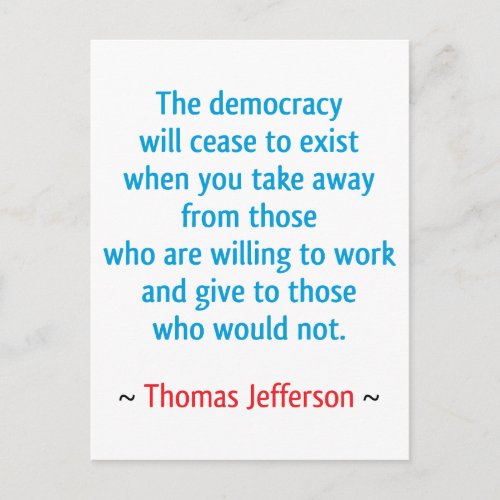 Thomas Jefferson 2 Postcard