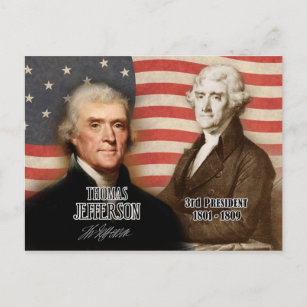 Thomas Jefferson  - 3rd President of the U.S. Postcard