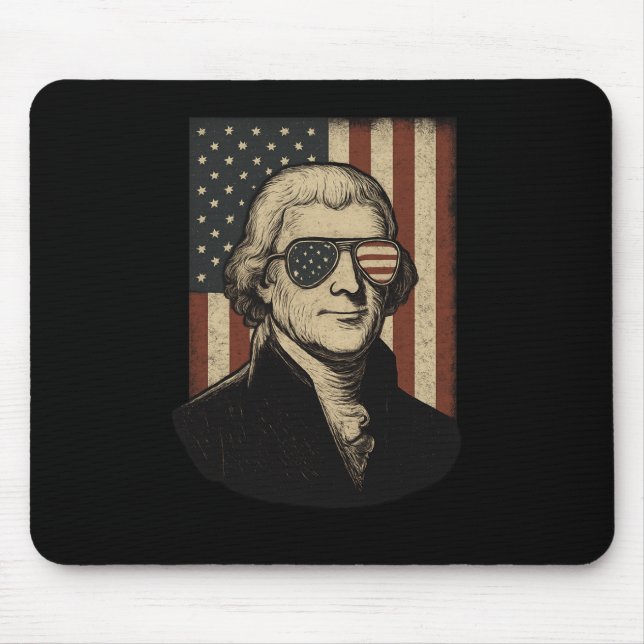 Thomas Jefferson 4th Of July Independence Day Long Mouse Pad (Front)