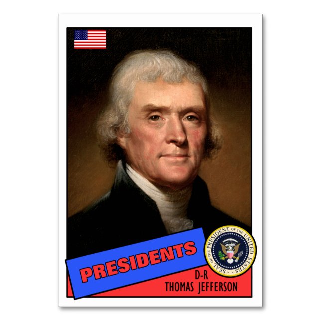 Thomas Jefferson Baseball Card (Front)