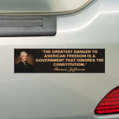 Thomas Jefferson Constitution Quote Bumper Sticker | Zazzle