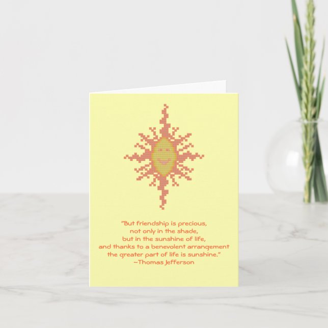 Thomas Jefferson Friendship Quote Notecard (Front)