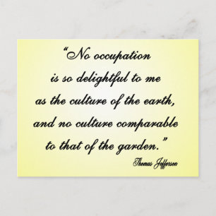 Thomas Jefferson Garden Quote Postcard