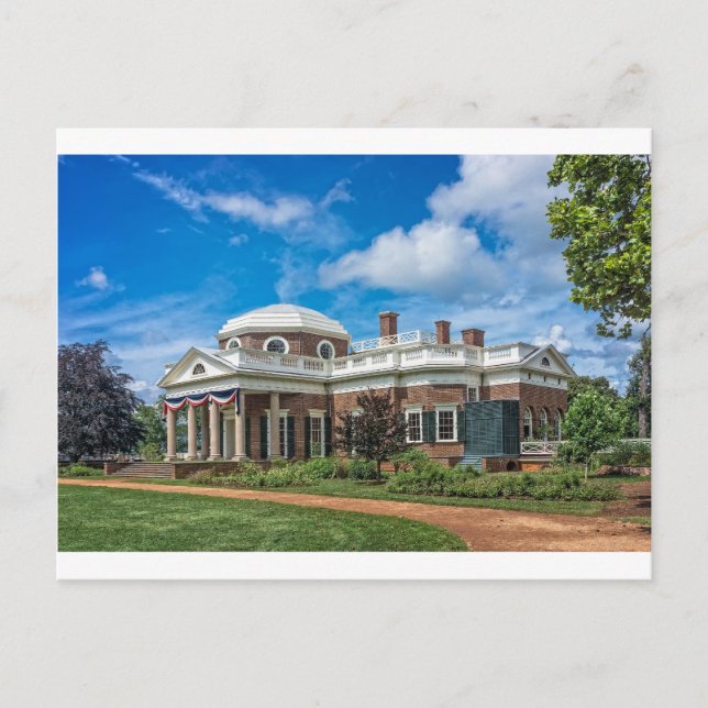 Thomas Jefferson Home at Monticello Postcard (Front)