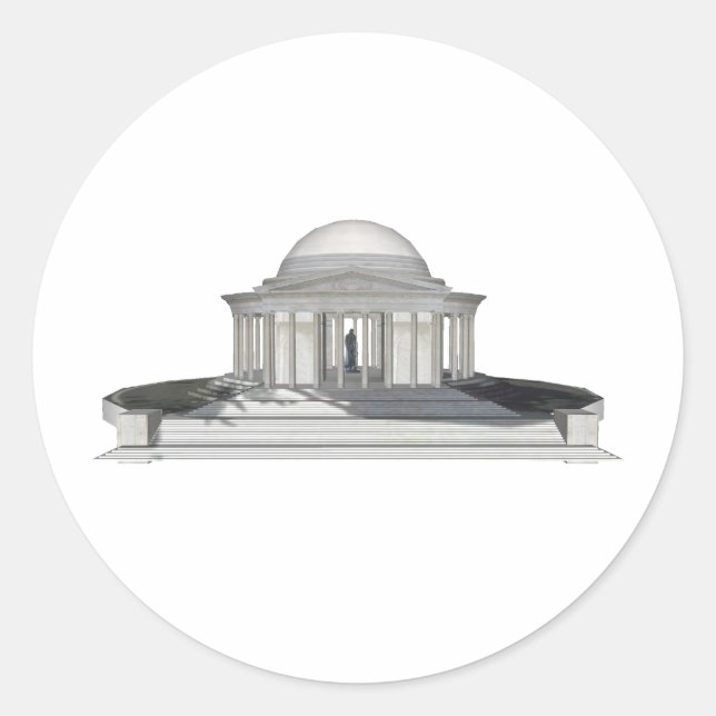 Thomas Jefferson Memorial: 3D Model: Classic Round Sticker (Front)