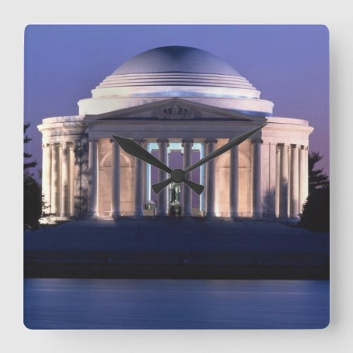 Thomas Jefferson Memorial at Dusk Square Wall Clock