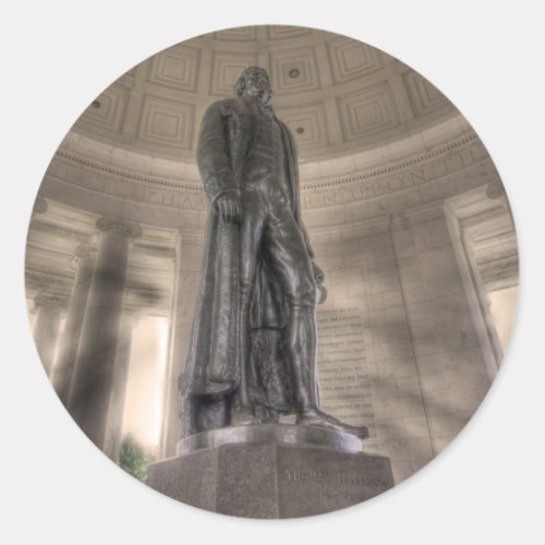 Thomas Jefferson Memorial Bronze Statue Classic Round Sticker