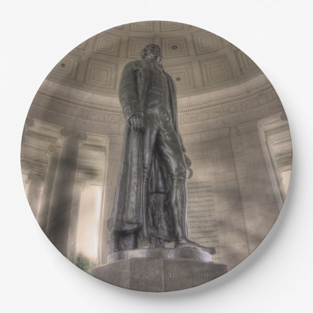 Thomas Jefferson Memorial Bronze Statue Paper Plates (Front)