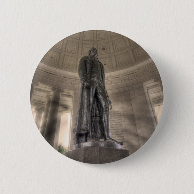 Thomas Jefferson Memorial Bronze Statue Pinback Button (Front)