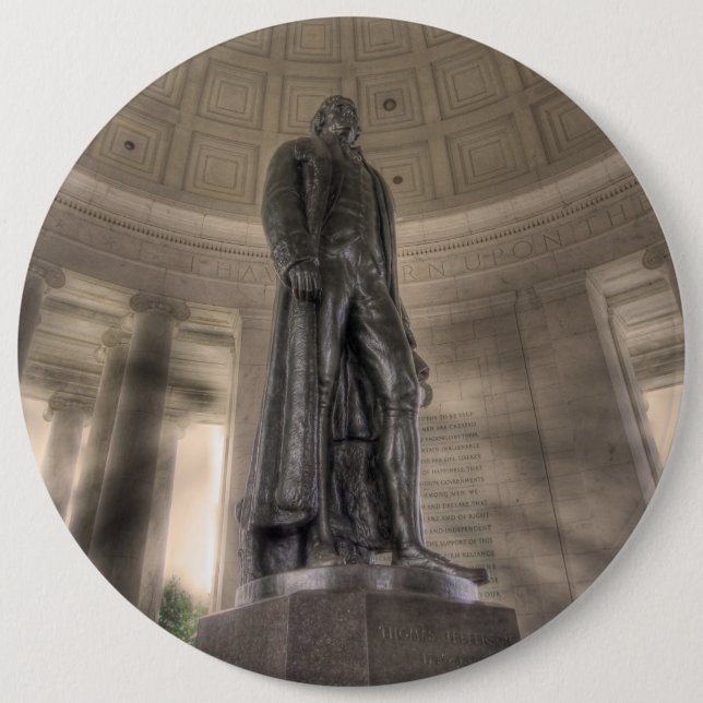 Thomas Jefferson Memorial Bronze Statue Pinback Button (Front)